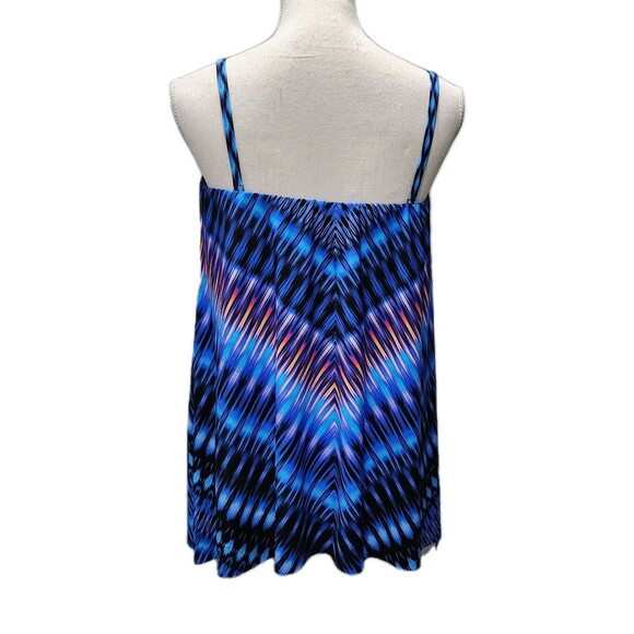 Miraclesuit Women's Blue Chevron Marrakech Underwire Bandini Top w/ Strap sz 14 - Picture 2 of 9